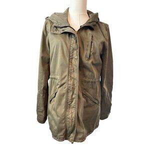 2/$30 ZARA Size 13/14 Army Green Hooded Cotton Jacket Girls